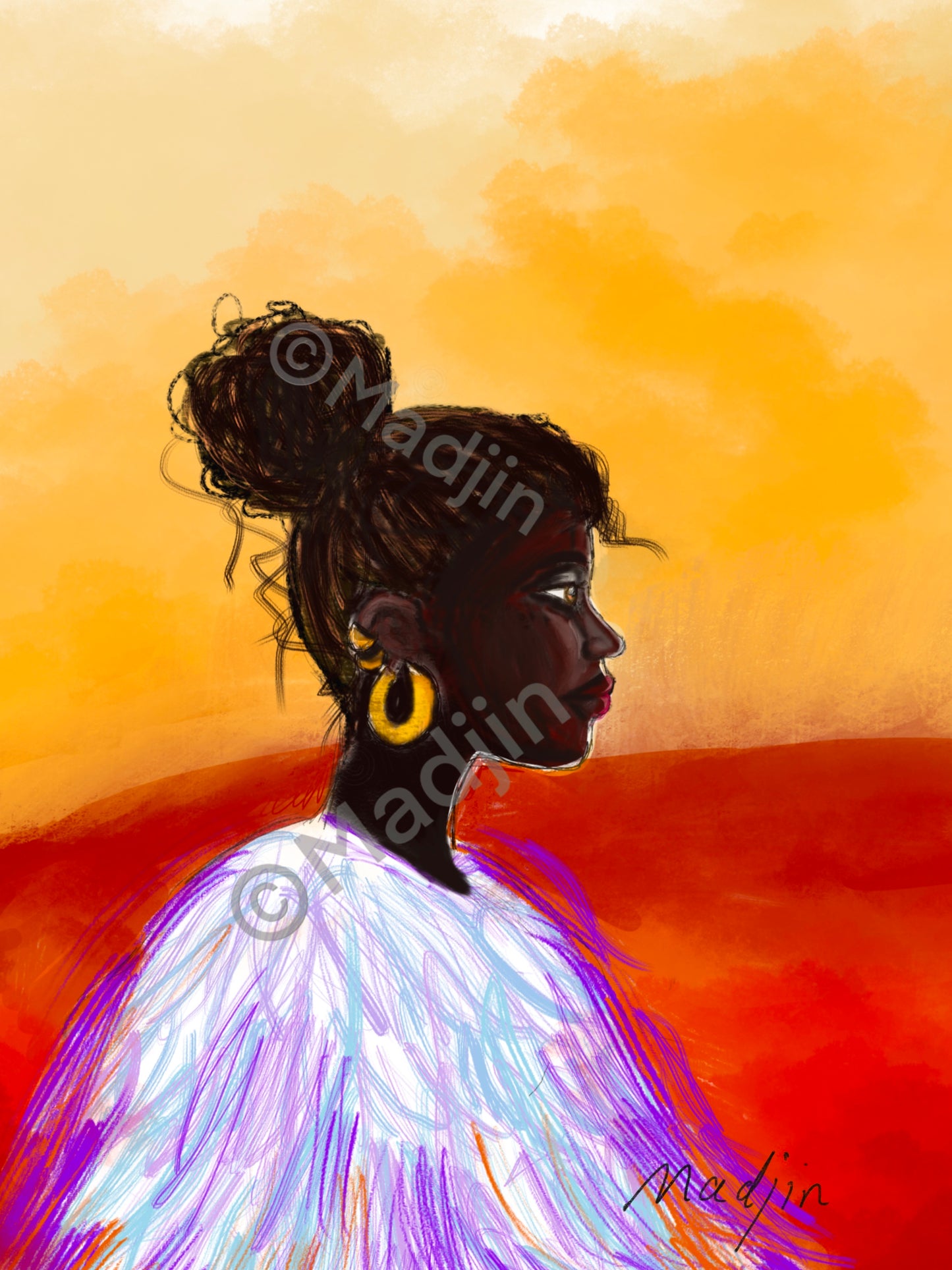 Femme contrastée, Illustration numérique