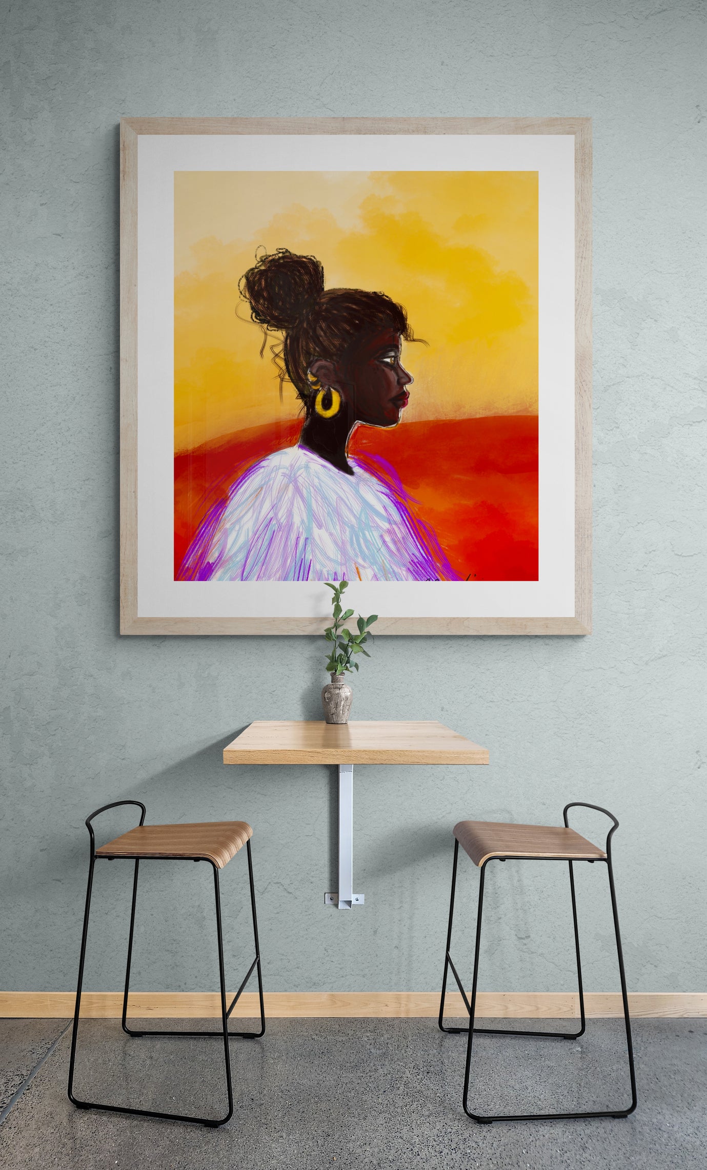 Femme contrastée, Illustration numérique