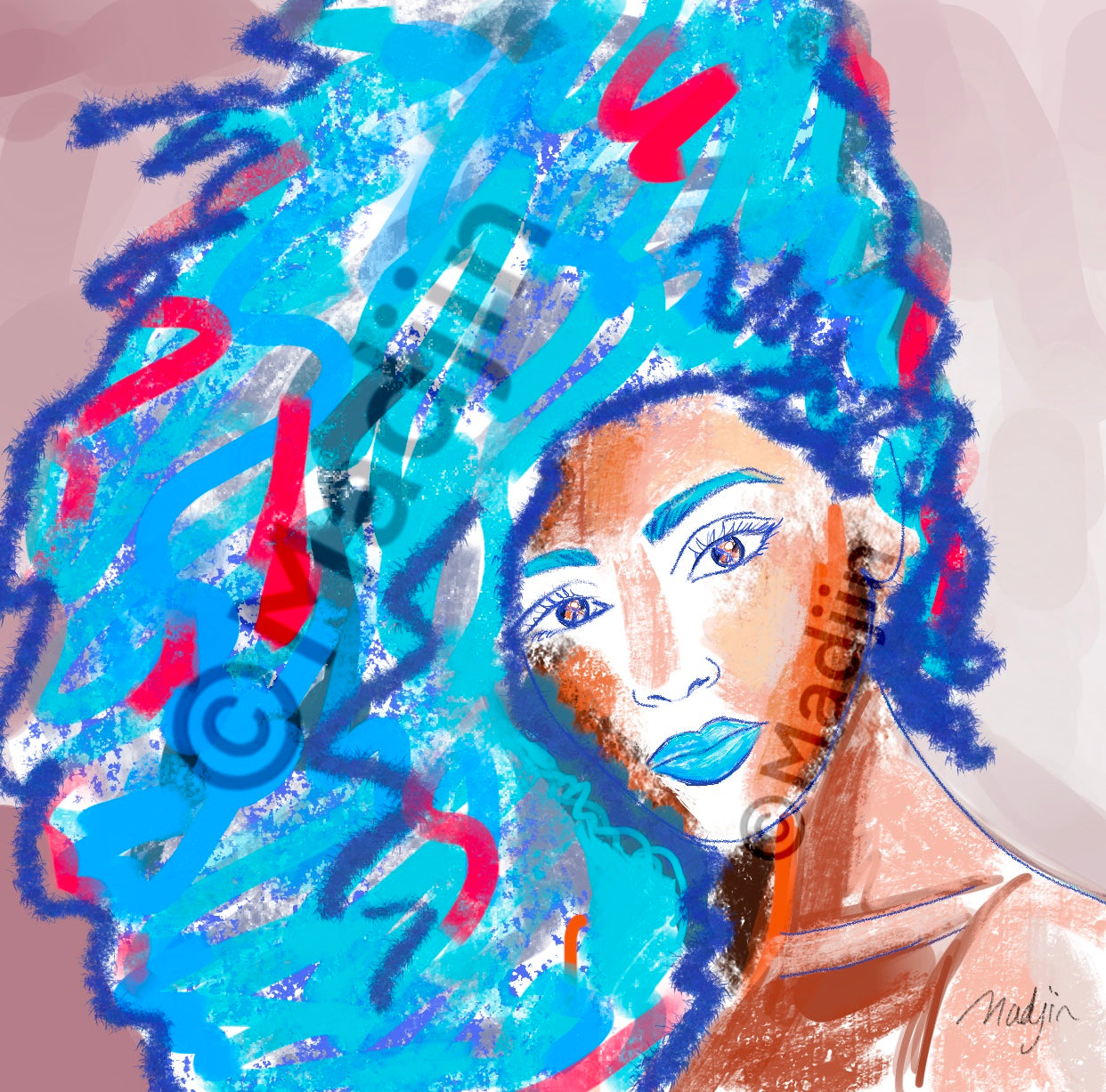 Illustrated winged woman, canvas print